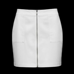 Lafayette 148 White Zip-Front A-Line Skirt Size 12